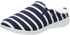 Dundee Stripe Slipper Grey/White / 7 Wide