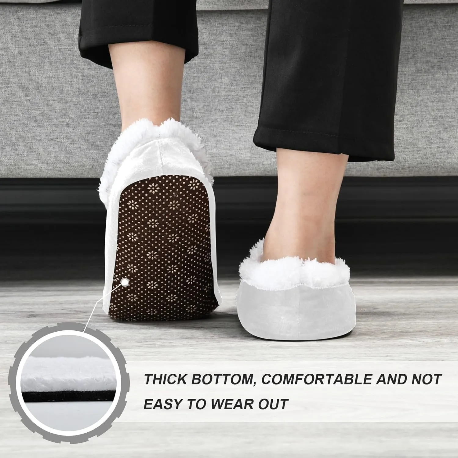 Dussdil Basset Hounds Hat Wreath Home Winter Slippers Spa Travel House Slipper Soft Memory Foam Slipper Non Slip for Women Men Hotel Bedroom Shoes Slippers M