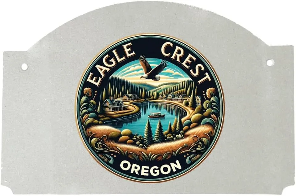 Eagle Crest Oregon Souvenir Home Decoration Wood sign flat with string