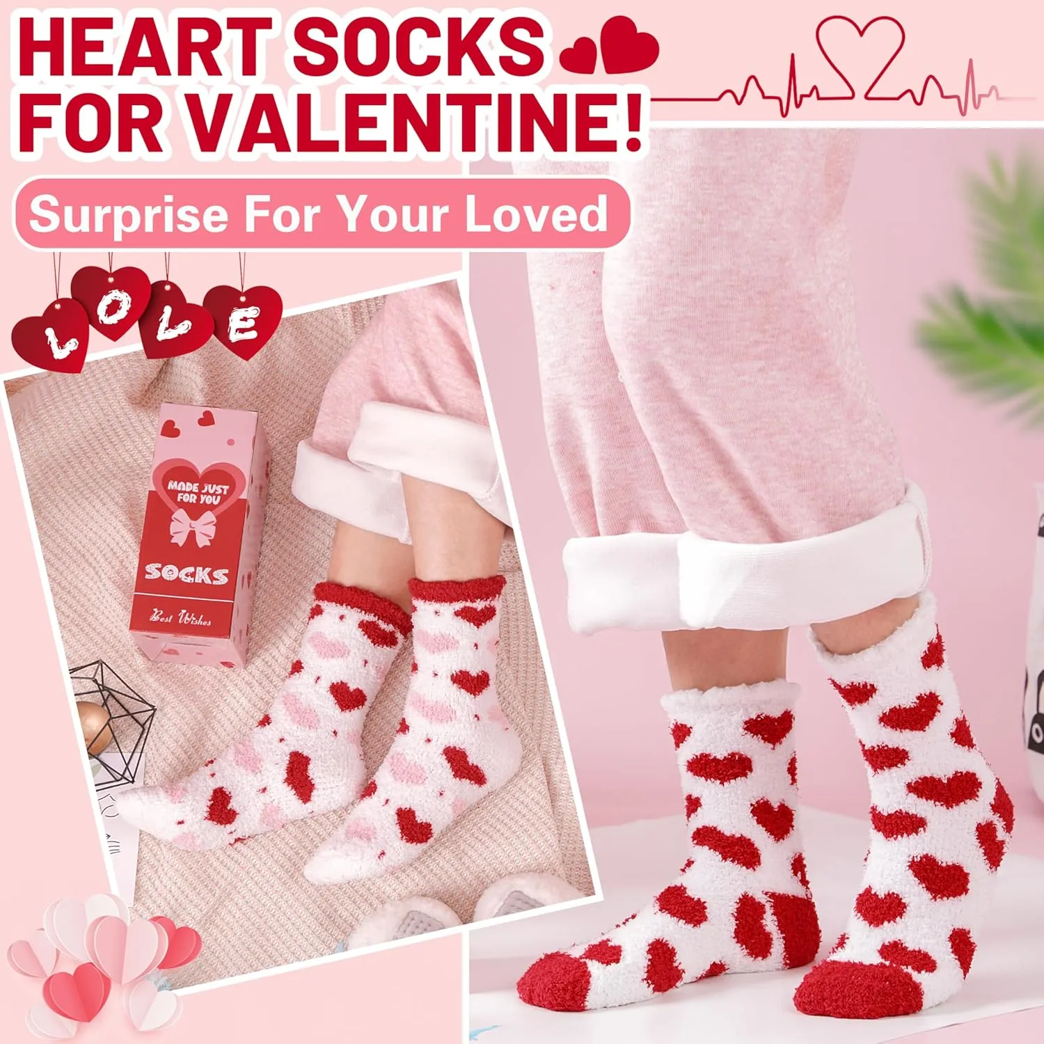 EBMORE Womens Fuzzy Socks Slipper Soft Cabin Plush Warm Fluffy Winter Sleep Cozy Adult Socks