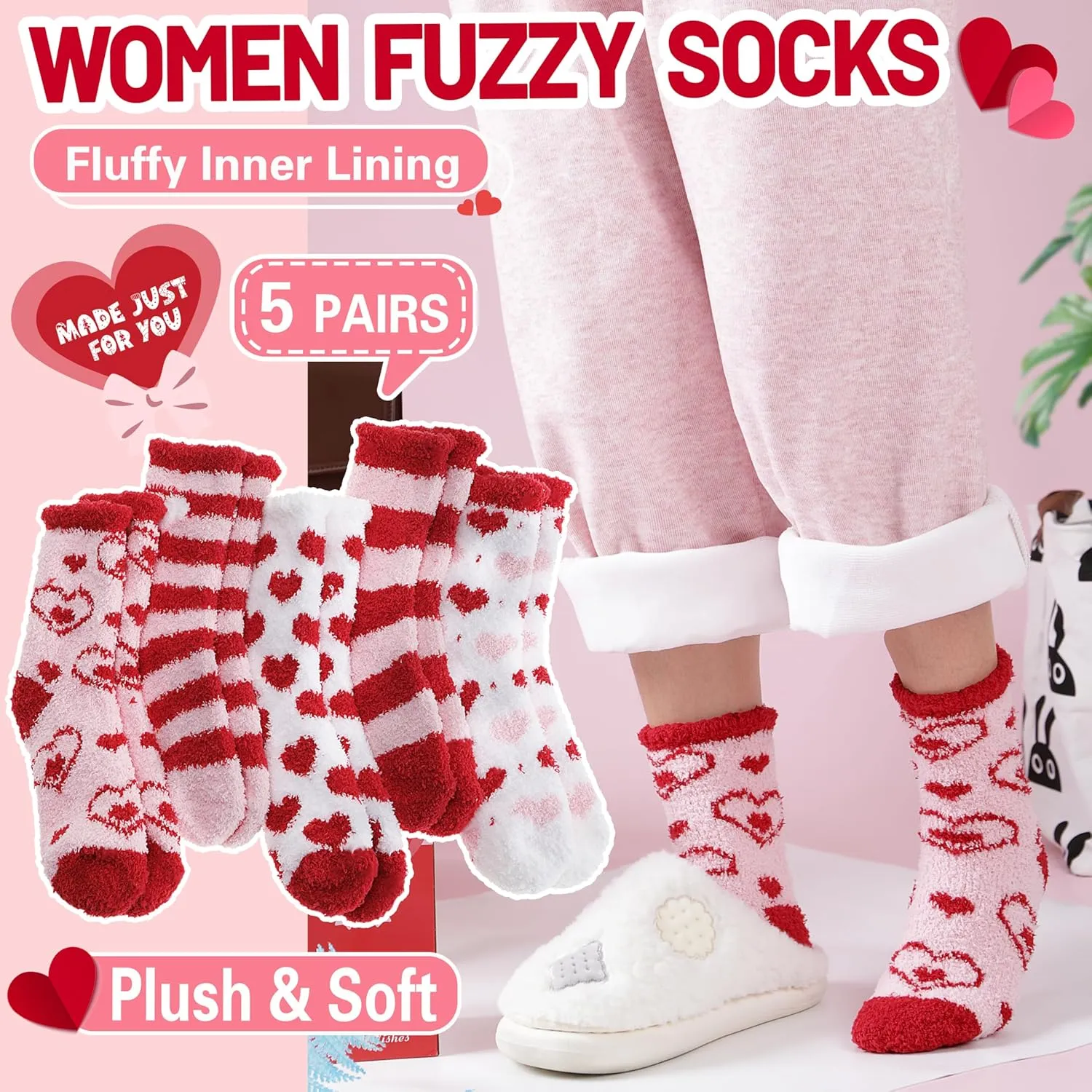 EBMORE Womens Fuzzy Socks Slipper Soft Cabin Plush Warm Fluffy Winter Sleep Cozy Adult Socks