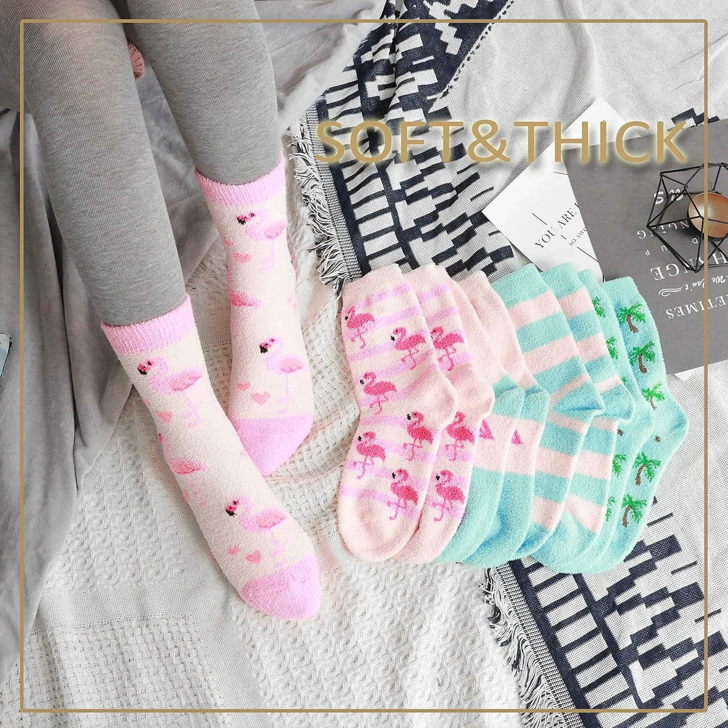 EBMORE Womens Fuzzy Socks Slipper Soft Cabin Plush Warm Fluffy Winter Sleep Cozy Adult Socks