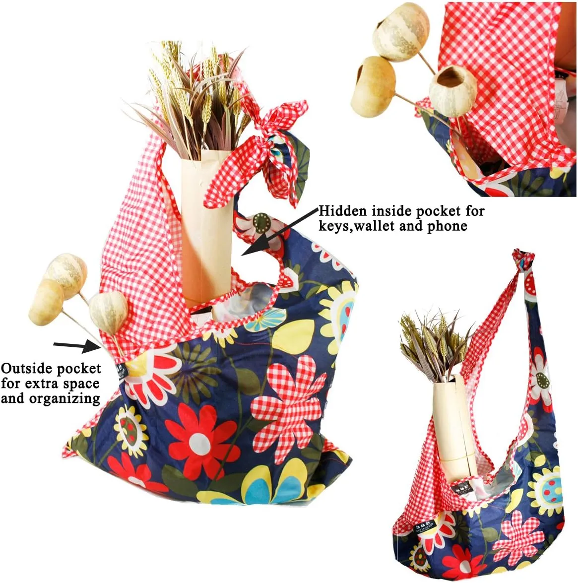 Envirosax Set of 2 Slingsax Bags, Gingham & Dot