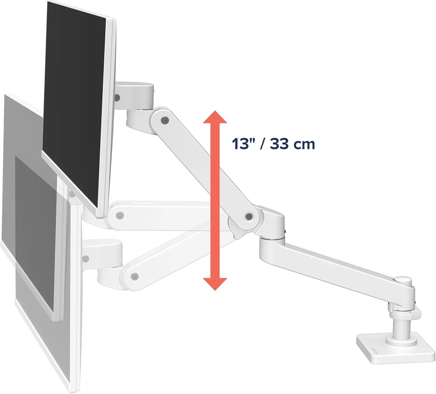 Ergotron – Upgraded LX Pro Premium Monitor Arm, Single Monitor Desk Mount – fits Flat Curved Ultrawide Computer Monitors up to 34 Inches, 4 to 22 lbs, VESA 75x75mm or 100x100mm – White