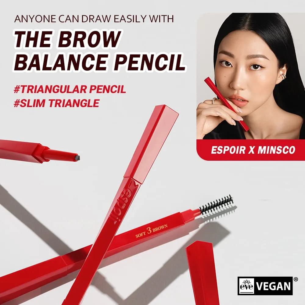 Espoir The Brow Balance Pencil #1 Classic Brown | Eye Brow Pencil that's Natural and Easy to Draw without Clumping | A Detailed and Rich Eyebrow Texture | Korean Makeup