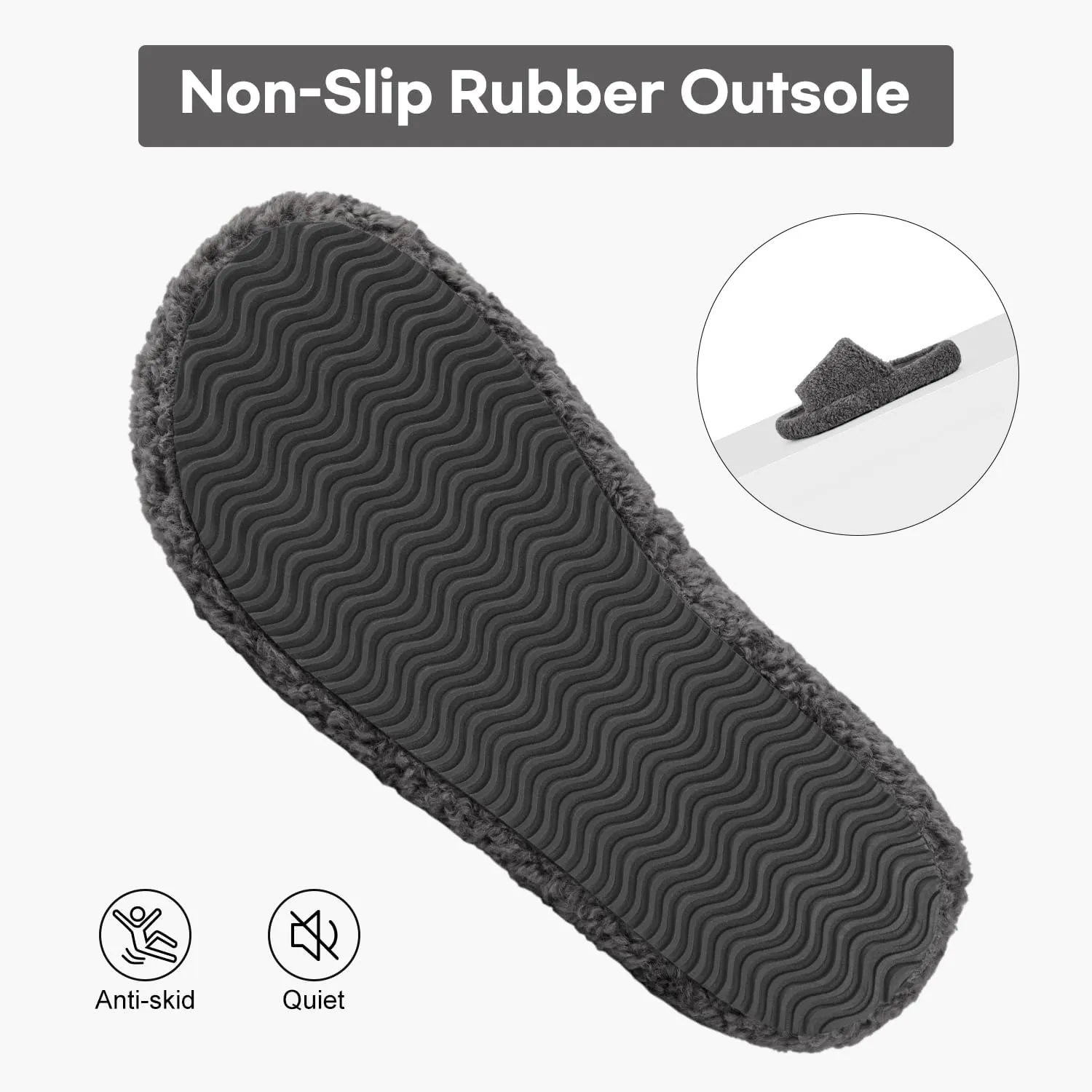 FamilyFairy Women's Fuzzy Slippers Comfy Open Toe Memory Foam House Shoes for Indoor Outdoor