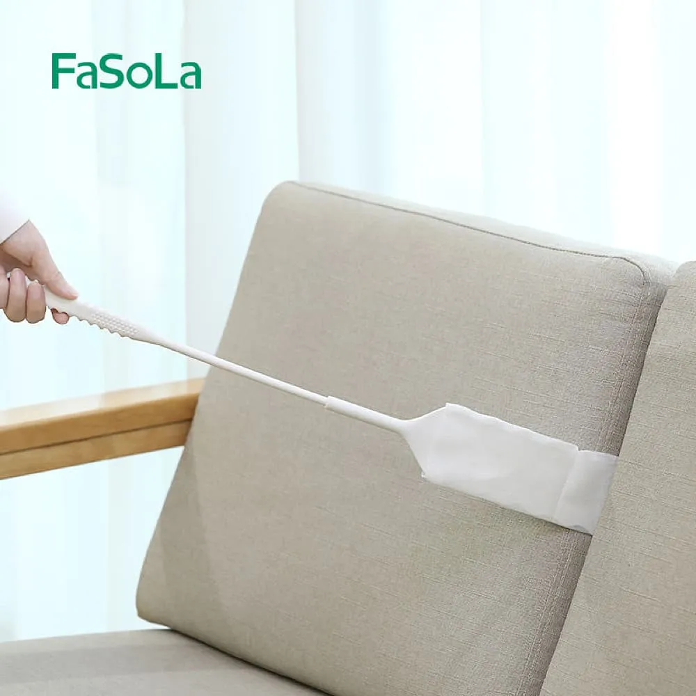 FaSoLa Extendable Detachable Flat Duster - Beige, 65*7cm, Pack of 10