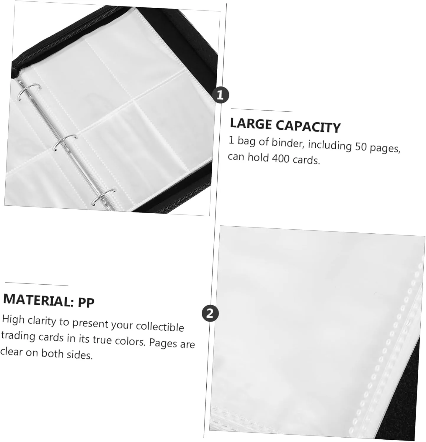 FAVOMOTO 1pc Trading Cards Binder Card Organizer with for Safe Storage for Games Sports and Collectibles with Reinforced Seams
