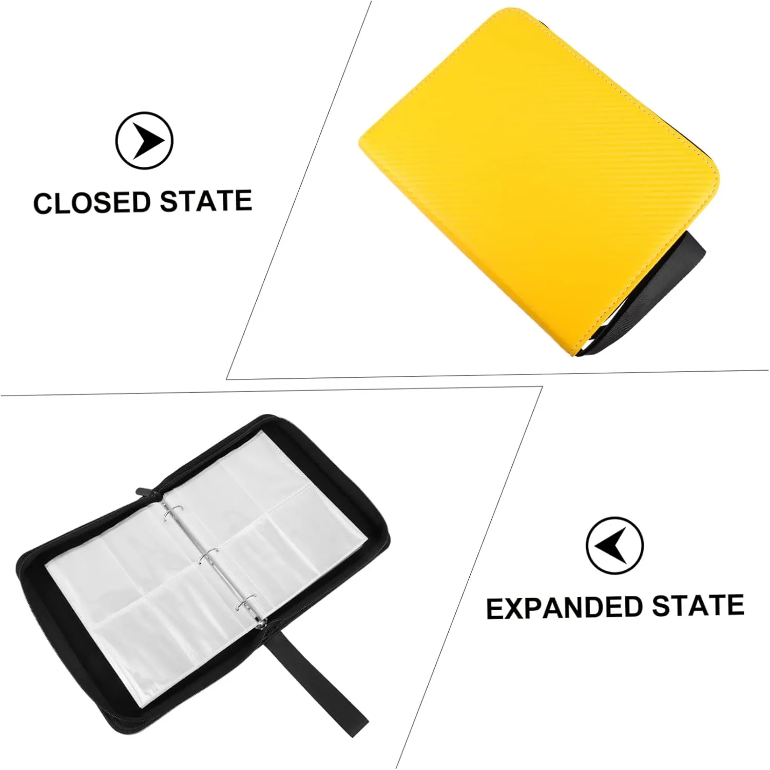 FAVOMOTO 1pc Trading Cards Binder Card Organizer with for Safe Storage for Games Sports and Collectibles with Reinforced Seams