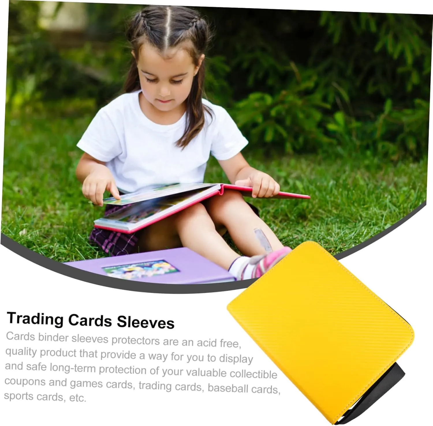 FAVOMOTO 1pc Trading Cards Binder Card Organizer with for Safe Storage for Games Sports and Collectibles with Reinforced Seams