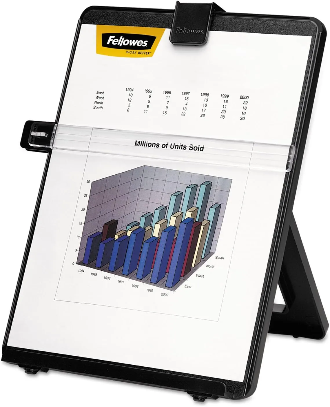 Fellowes 21106 Desktop Copyholder, Nonmagnetic, 10-1/8-Inch x7-3/8-Inch x11-1/4-Inch, BK