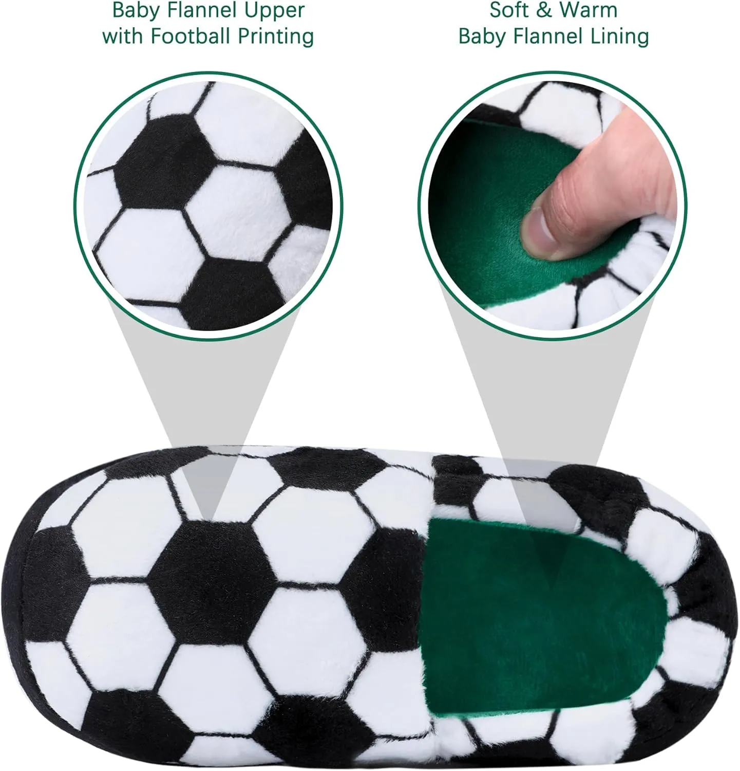 festooning Toddler Boys Girls Football Slippers Soft Fuzzy Slip-Ons Little Kid Warm Indoor House Slipper Shoes
