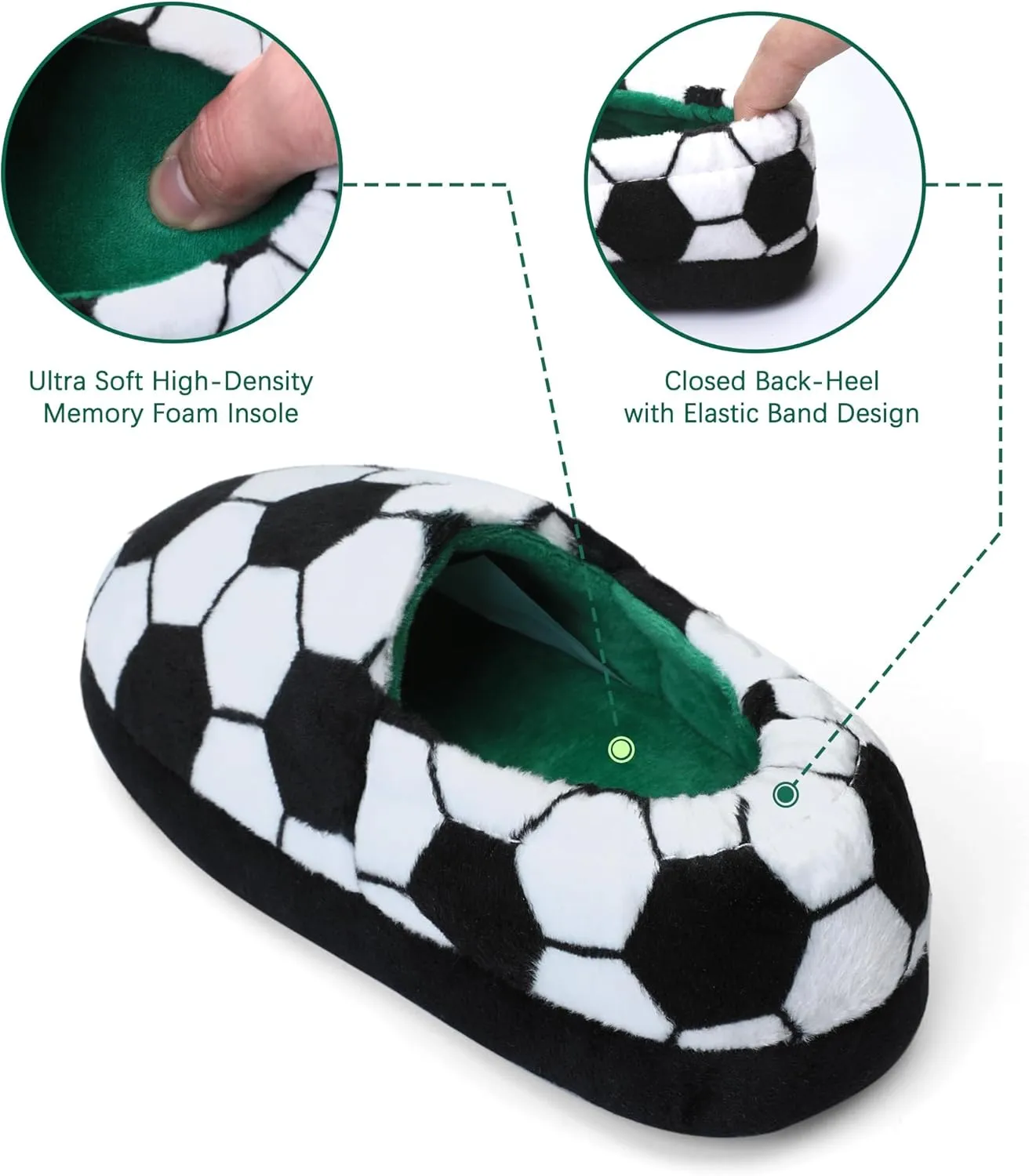 festooning Toddler Boys Girls Football Slippers Soft Fuzzy Slip-Ons Little Kid Warm Indoor House Slipper Shoes