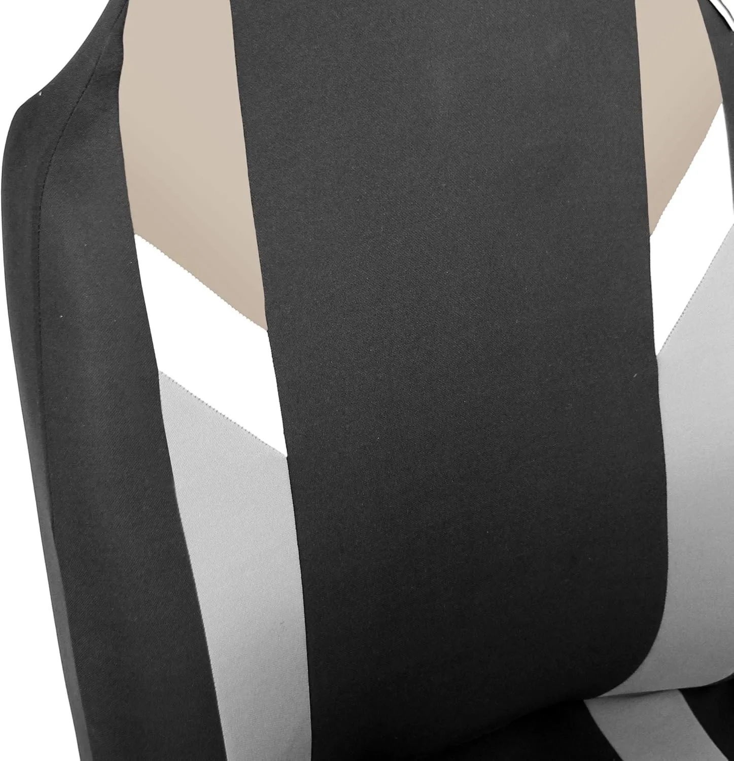FH Group Three Row 7 Seater - Premium Modernistic Seat Covers - Fit Most Car, Truck, SUV, & Van Beige/Black