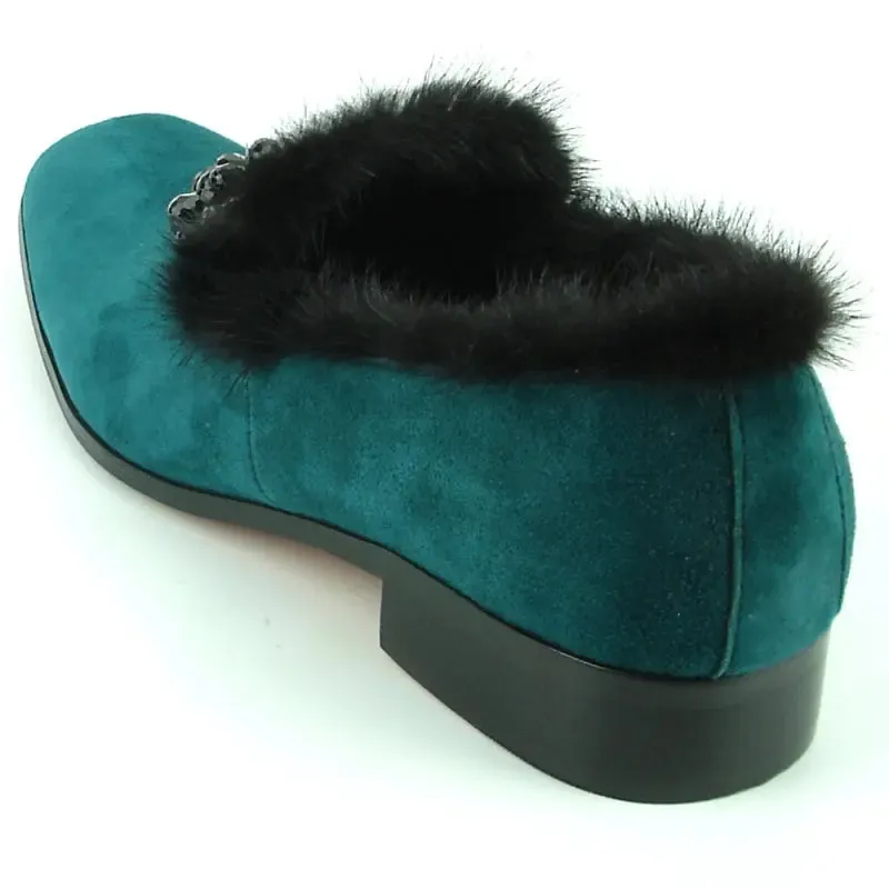 Fiesso FI-7306 Green Loafers