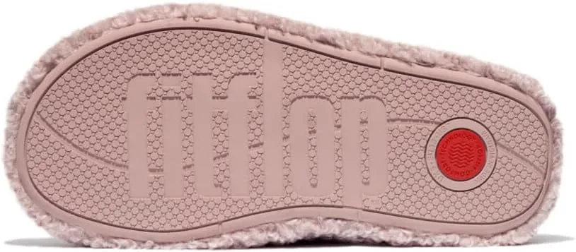 FitFlop Women's Iqushion D-Luxe Padded Teddy Cross Slides Wedge Sandal
