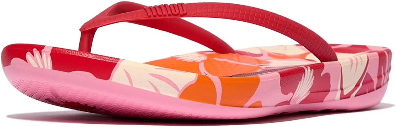 FitFlop Women's Iqushion Flowerz Ergonomic Flip-Flops Wedge Sandal