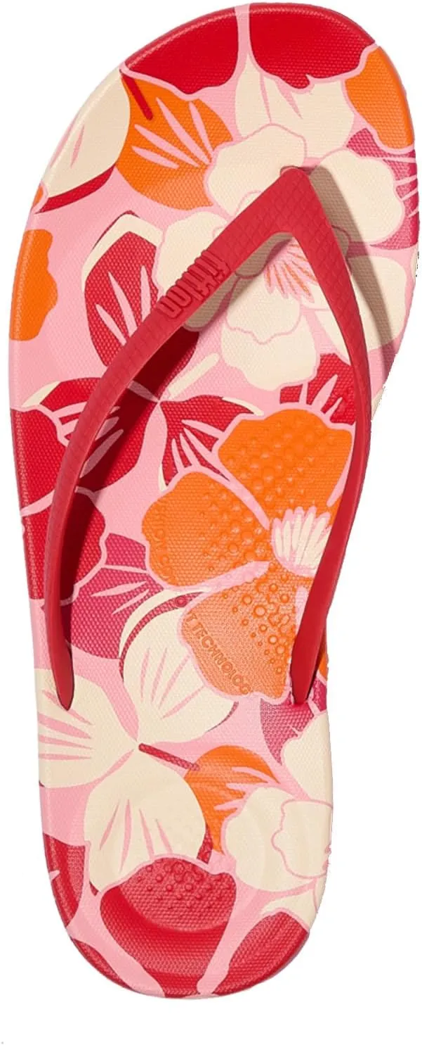 FitFlop Women's Iqushion Flowerz Ergonomic Flip-Flops Wedge Sandal
