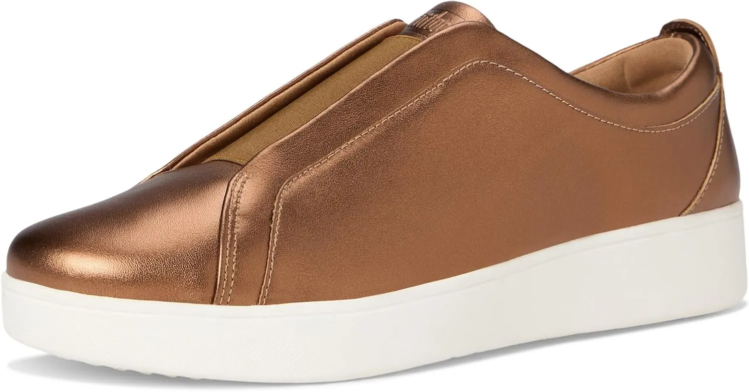 FitFlop Women's Rally Elastic Metallic Leather Slip-on Sneakers