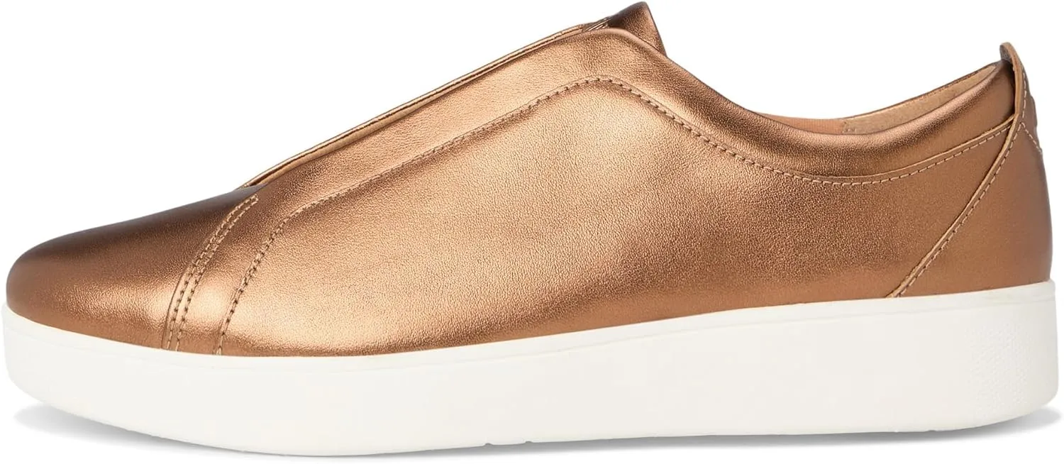 FitFlop Women's Rally Elastic Metallic Leather Slip-on Sneakers