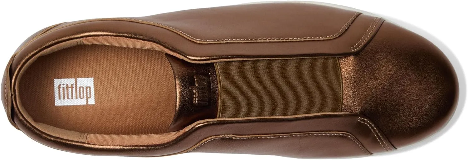 FitFlop Women's Rally Elastic Metallic Leather Slip-on Sneakers