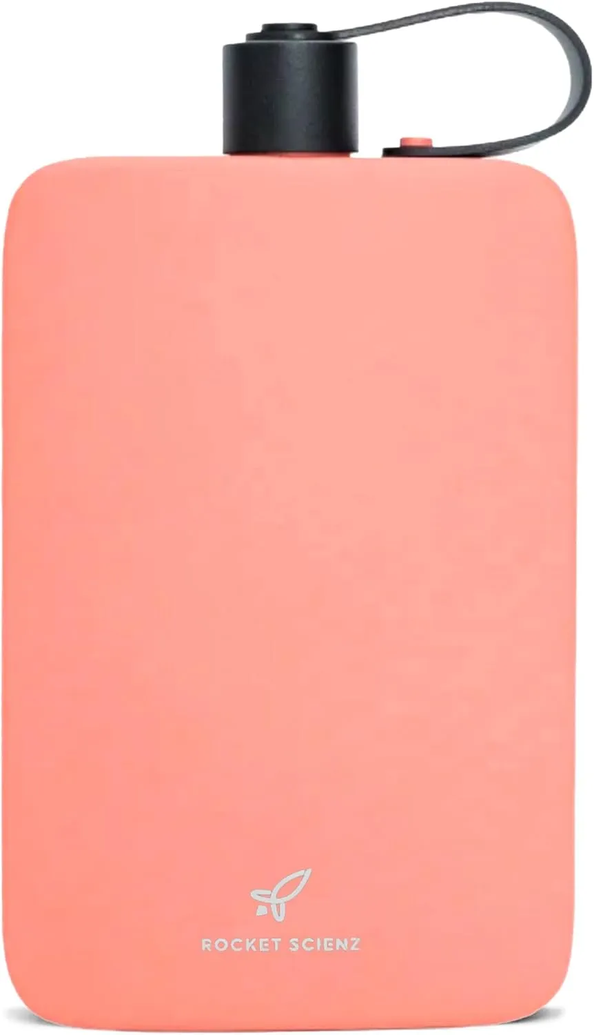 Flat Water Bottle | Stainless Steel 17oz Flask | Minimalistic Design for Easy Portability | BPA-Free, Leak-Proof | Perfect for Travel, Gym, and Everyday Use (Pink Salmon)