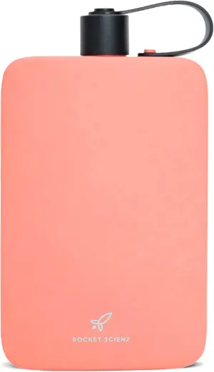 Flat Water Bottle | Stainless Steel 17oz Flask | Minimalistic Design for Easy Portability | BPA-Free, Leak-Proof | Perfect for Travel, Gym, and Everyday Use (Pink Salmon)