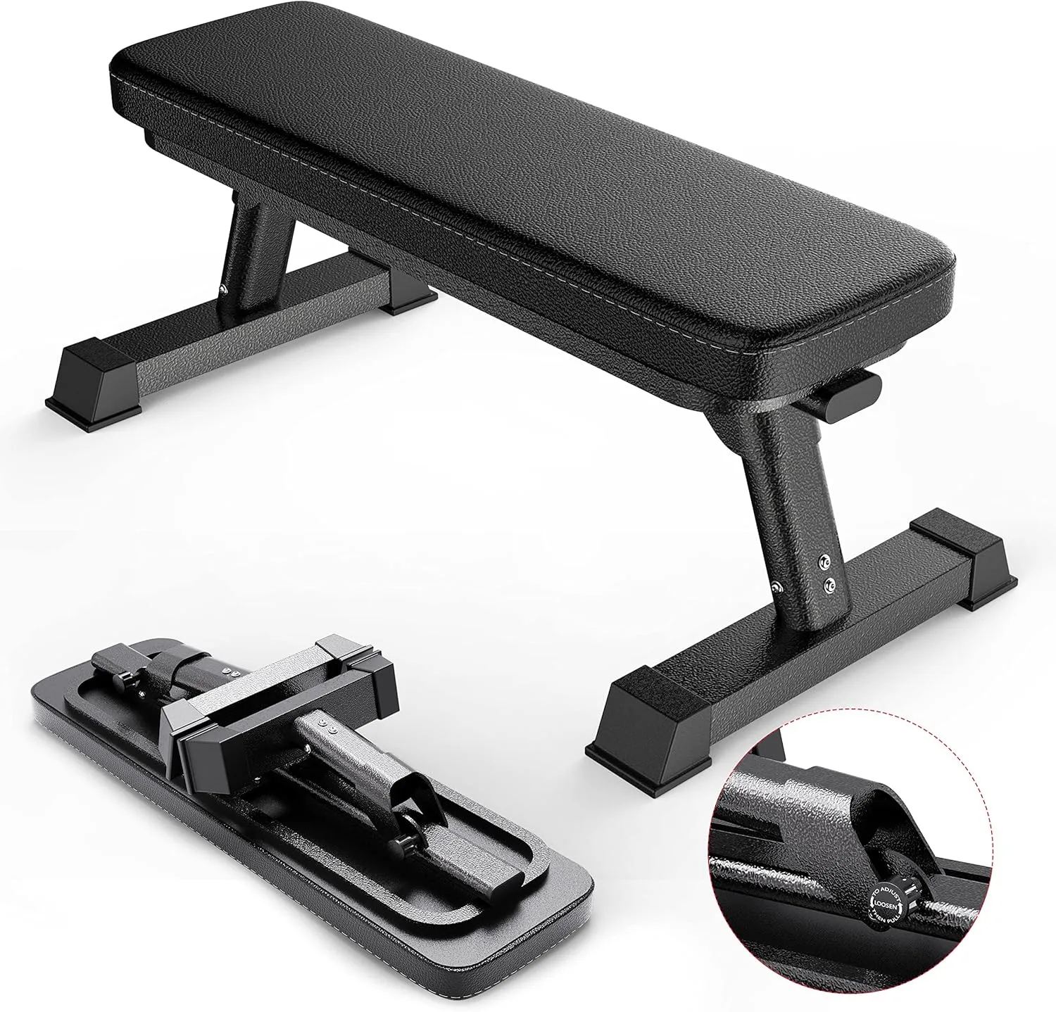 Flat Weight Bench for Your Home Gym – Heavy Duty Workout Bench for Bench Press and Strength Training Exercise – Compact Weight Benches Designed for Home Use