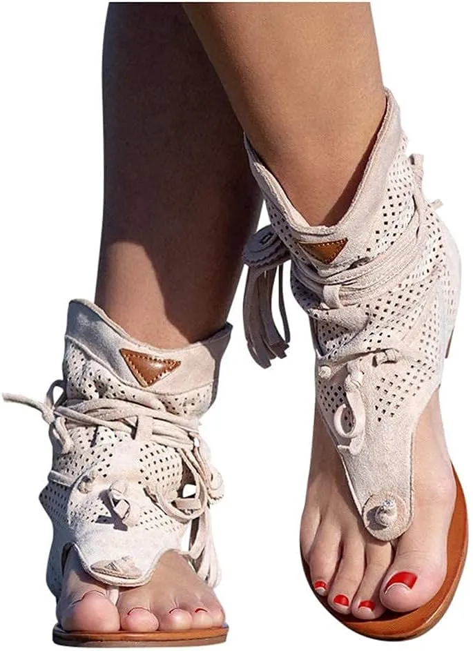 Flip Flops Sandals Fringes Thong Flats Shoes For Women Suede Tassels Womens Retro Casual Tassel Sandals