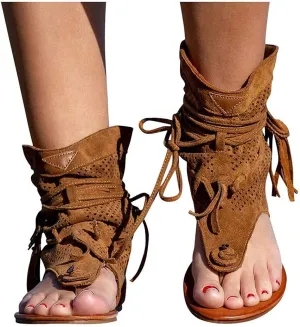 Flip Flops Sandals Fringes Thong Flats Shoes For Women Suede Tassels Womens Retro Casual Tassel Sandals
