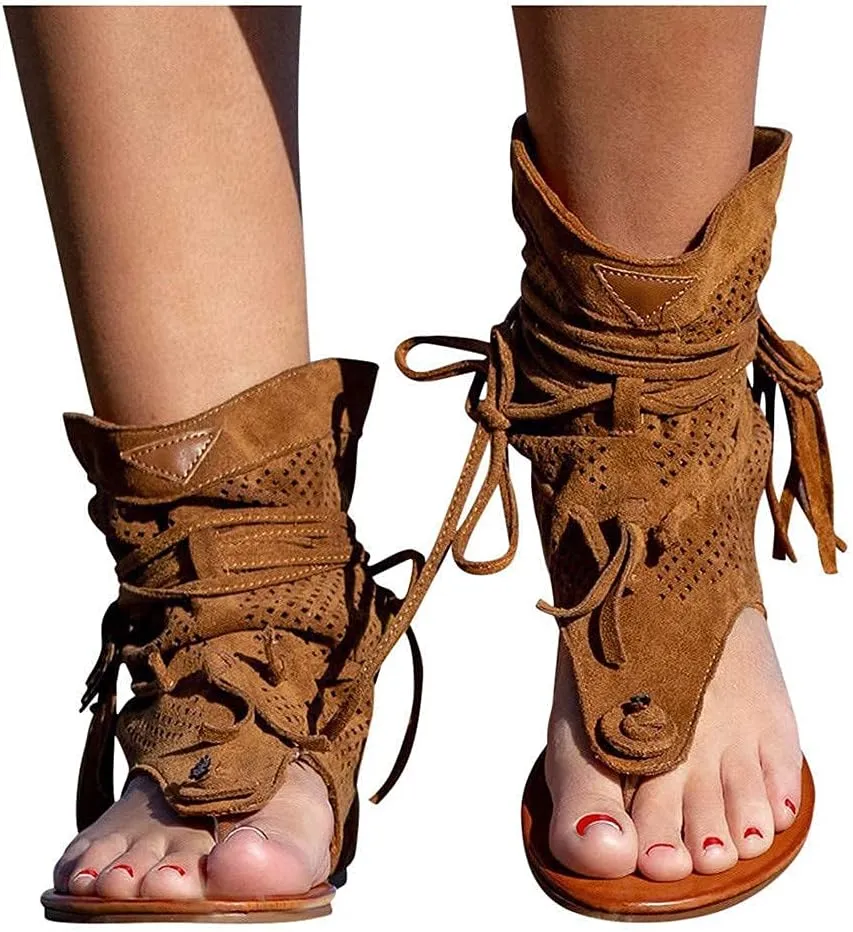 Flip Flops Sandals Fringes Thong Flats Shoes For Women Suede Tassels Womens Retro Casual Tassel Sandals