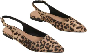 Floerns Women's Pointed Toe Slingback Flat Faux Suede Dress Flat Slip on Flat