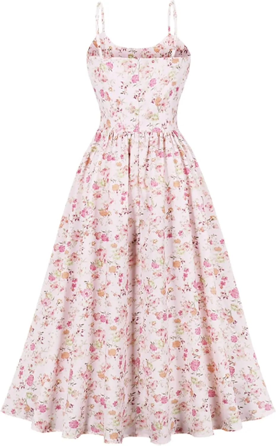 Floral Corset Dress Solid Long Dress Low Cut Dress Open Back Summer Dress