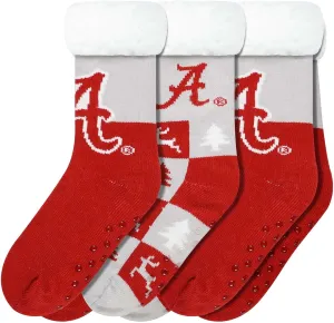 FOCO Alabama Crimson Tide NCAA Womens Fan Footy 3 Pack Slipper Socks