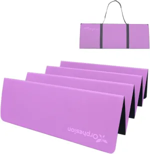 Foldable Yoga Mat Lightweight Packable Travel Mat Non slip Folding Exercise Mat Easy to Store Pilates Workout Mat 0.24"(6mm) with Carrying Strap