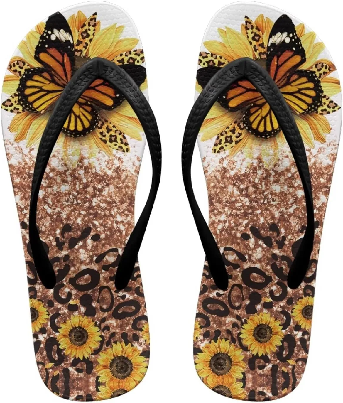 Forchrinse Custom Face Print Flip Flops for Women Funny Print Beach Slippers Arch Support Indoor Outdoor Summer Sandals