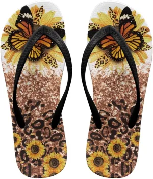 Forchrinse Custom Face Print Flip Flops for Women Funny Print Beach Slippers Arch Support Indoor Outdoor Summer Sandals