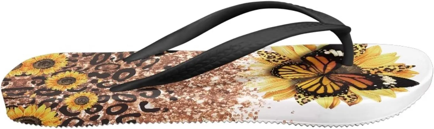 Forchrinse Custom Face Print Flip Flops for Women Funny Print Beach Slippers Arch Support Indoor Outdoor Summer Sandals
