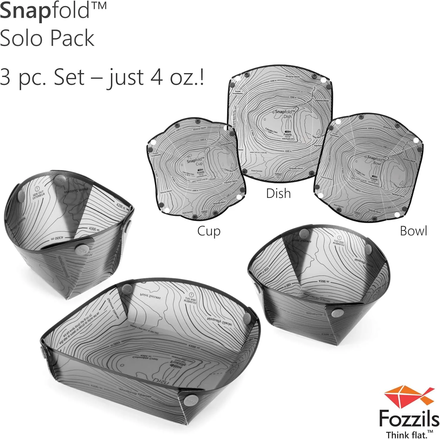 Fozzils Snapfold™ Solo Pack (Cup, Bowl, Dish)