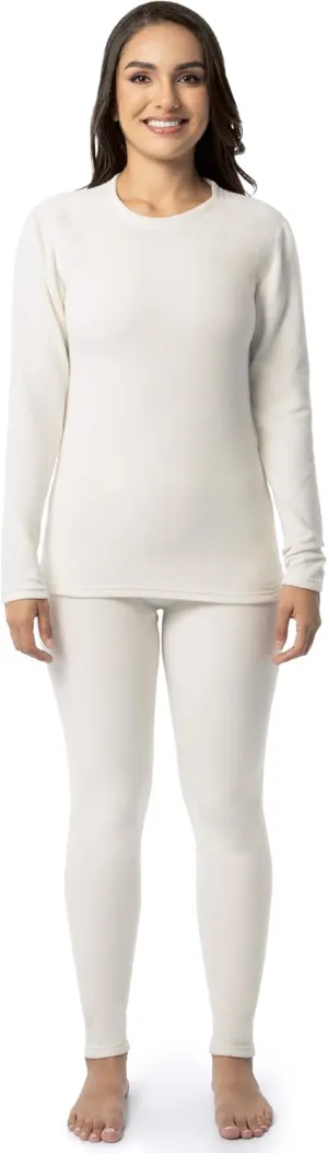 Fruit of the Loom Women's Stretch Fleece Lined Thermal Long Johns Underwear Set
