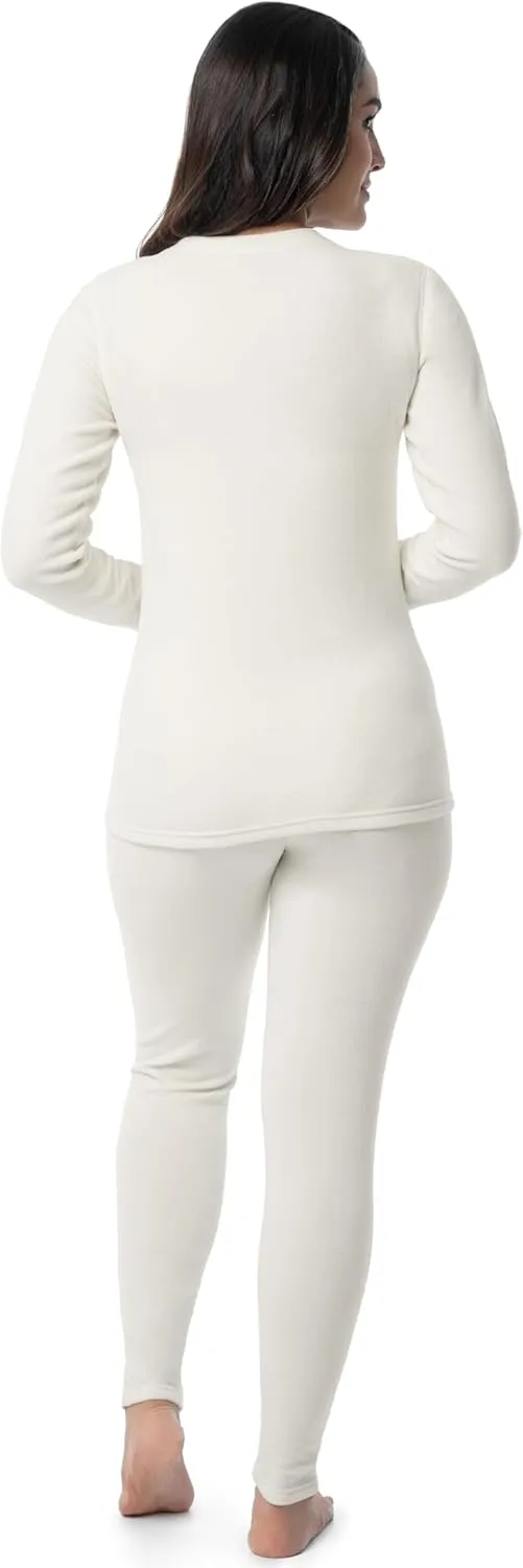 Fruit of the Loom Women's Stretch Fleece Lined Thermal Long Johns Underwear Set