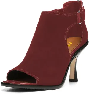 FSJ Women Peep Open Toe High Heel Sandals Cutout Ankle Strap Buckle Booties with Back Zipper Fashion Cocktail Nightclub Pumps Shoes Size 4-16 US