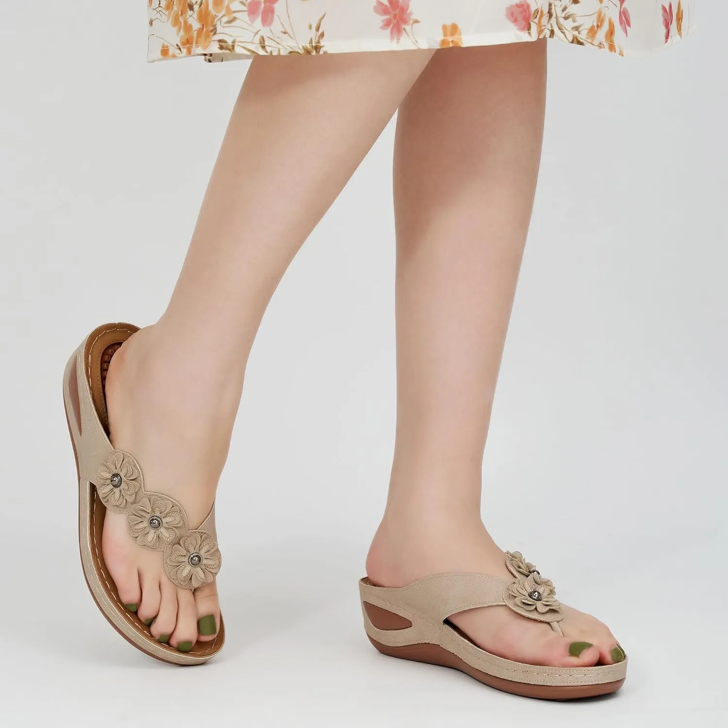 FUDYNMALC Sandals for Women Wedge Shoes: Summer Womens Platform Flip Flops Comfortable Casual Dressy Wedges Sandal
