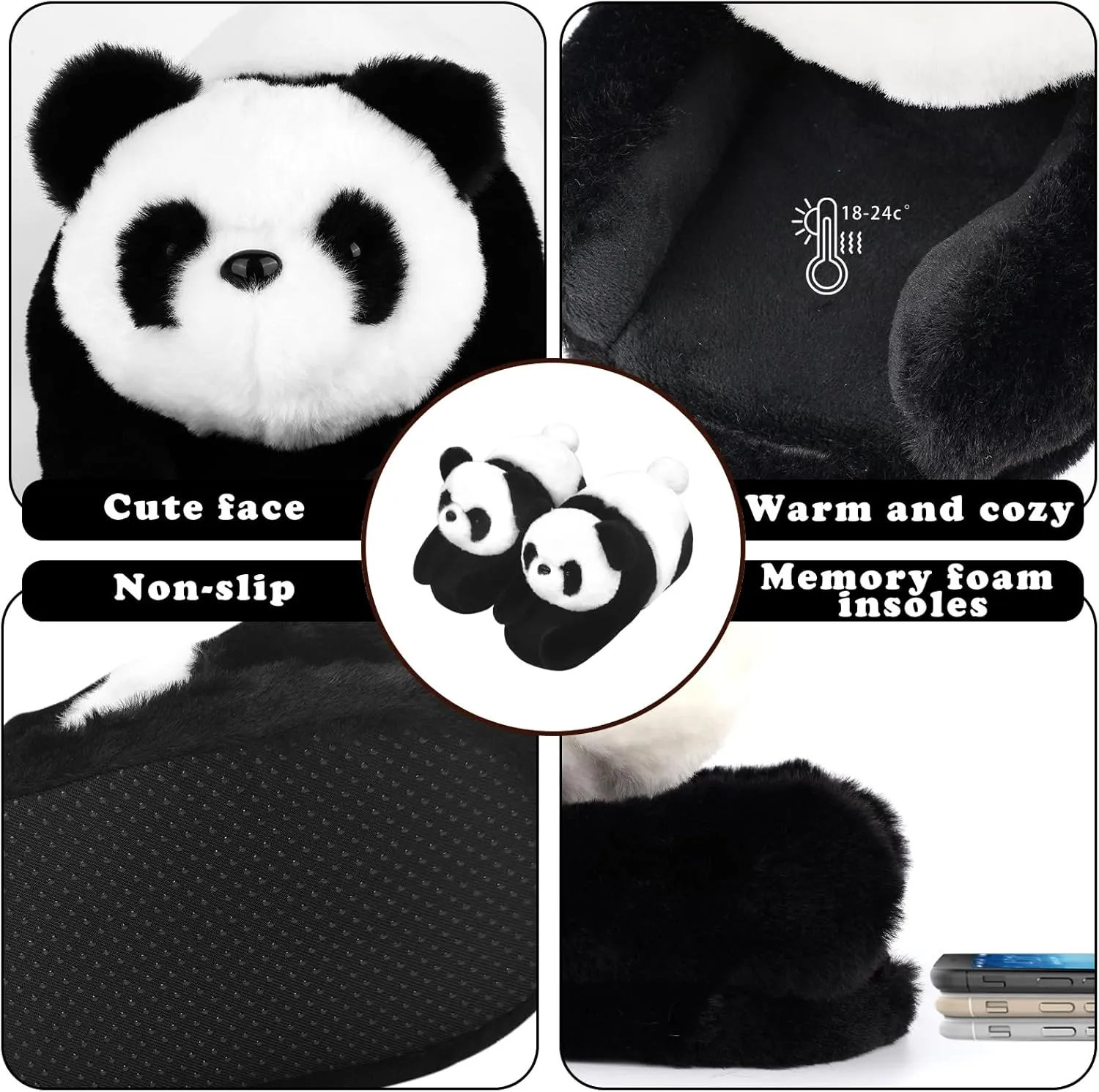 Funny Animal Slippers for Women, Cartoon Cute Fluffy Animal Slippers Cotton Soft Memory Foam Indoor Slippers,Birthday Gifts for Women