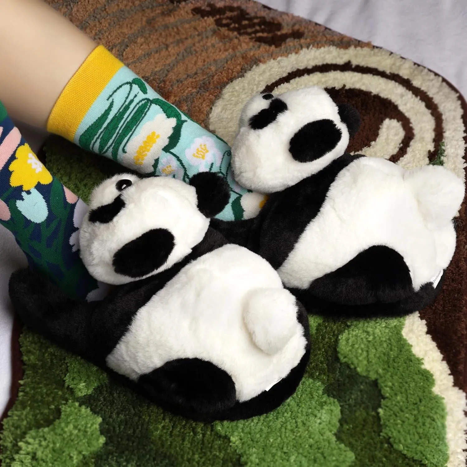 Funny Animal Slippers for Women, Cartoon Cute Fluffy Animal Slippers Cotton Soft Memory Foam Indoor Slippers,Birthday Gifts for Women