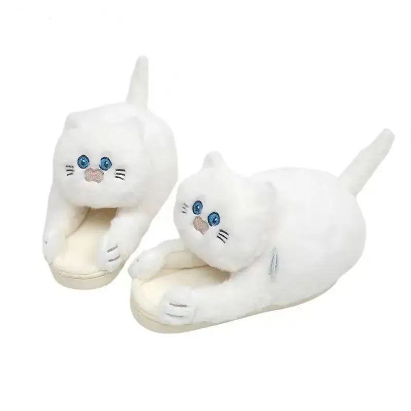 Funny Cat Cute Cartoon Shorthair Plush Slippers