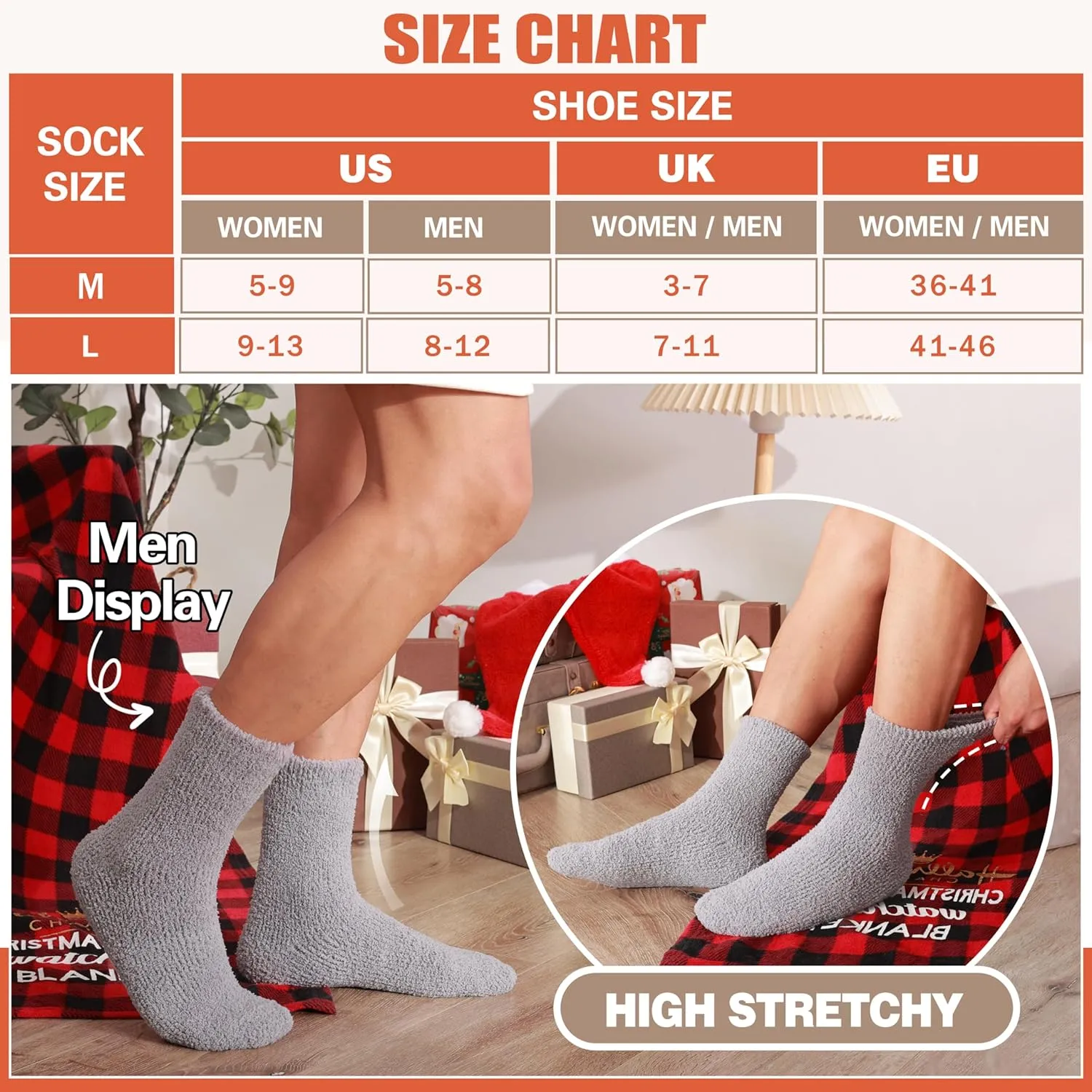 Fuzzy Socks Fluffy Thick Warm Winter Soft Cozy Plush Sleep Home Fleece Cabin Soft House Socks for Women Men