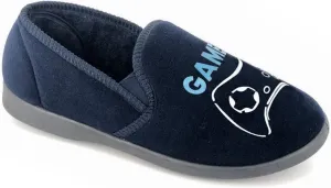 Gamer Boys Velour Slippers Navy Blue