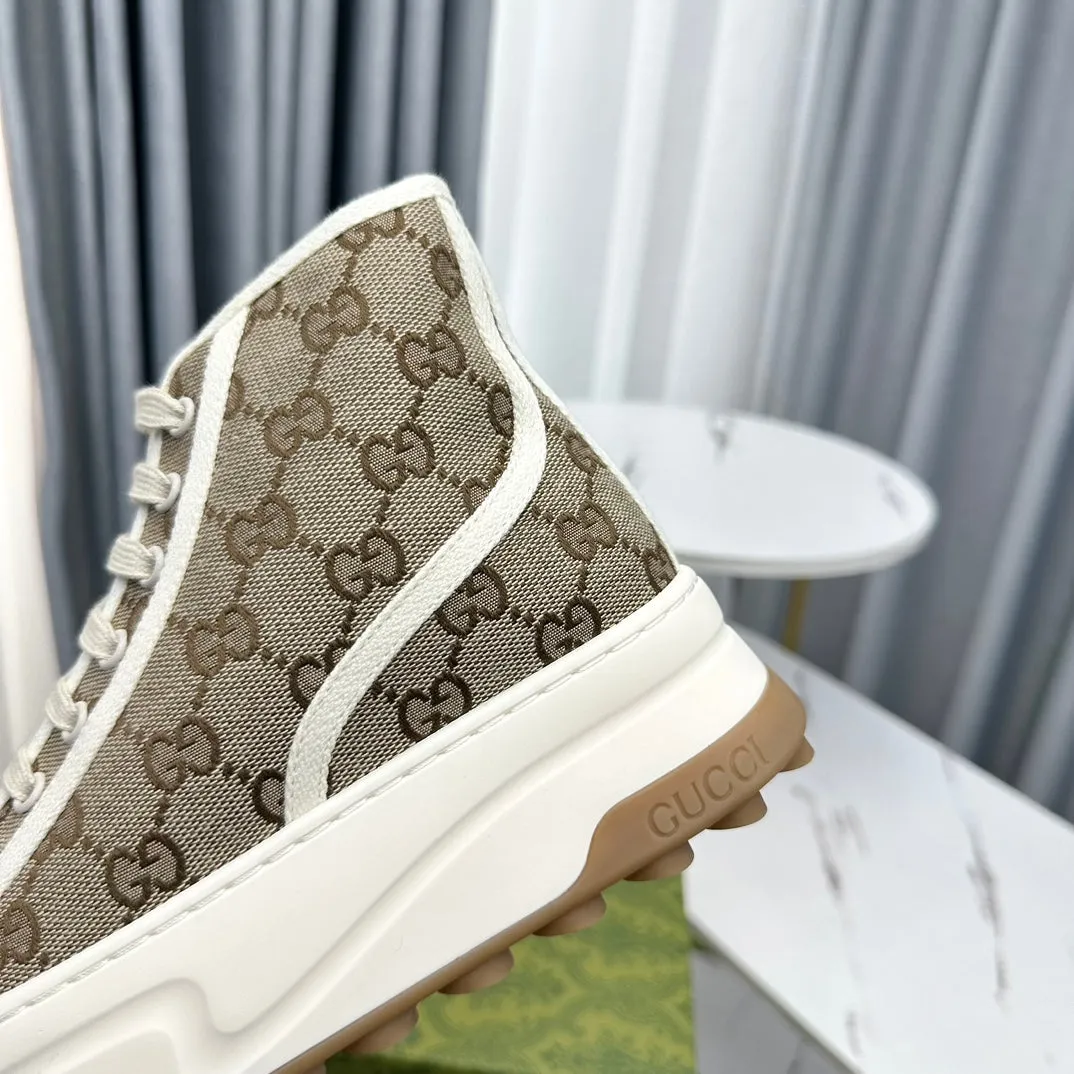 GG Innovative FLATFORM BROWN Best deal SNEAKER TOP Gucci CANVAS HIGH LIGHT