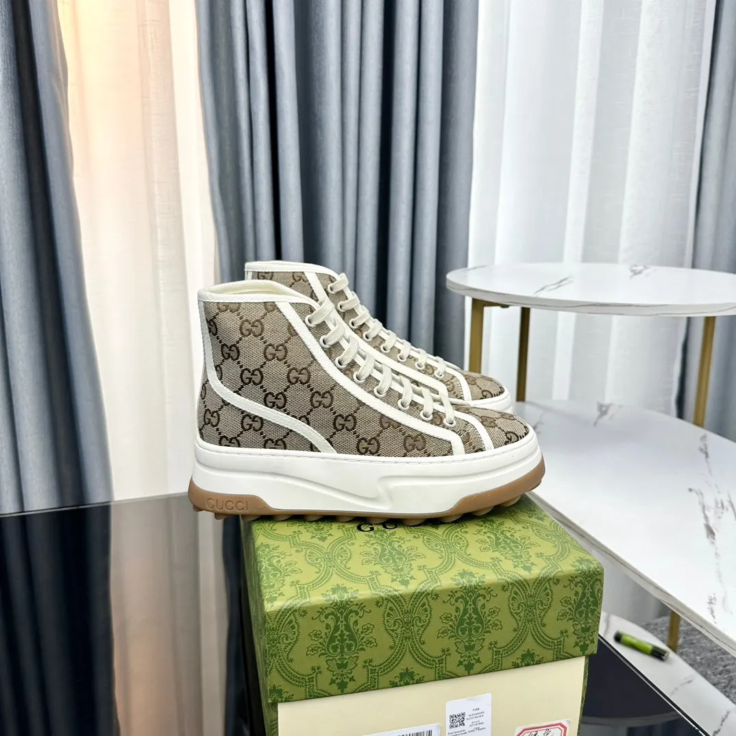 GG Innovative FLATFORM BROWN Best deal SNEAKER TOP Gucci CANVAS HIGH LIGHT